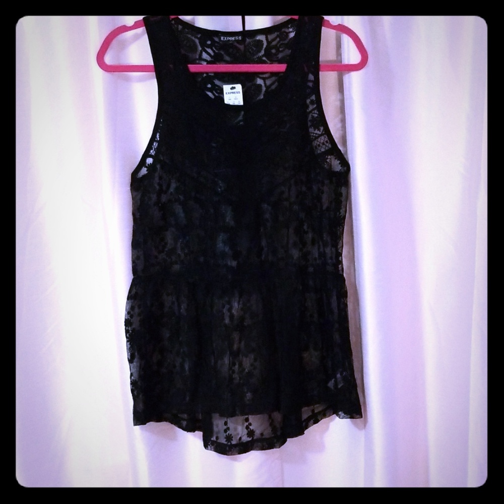 Black Lace Tank Top